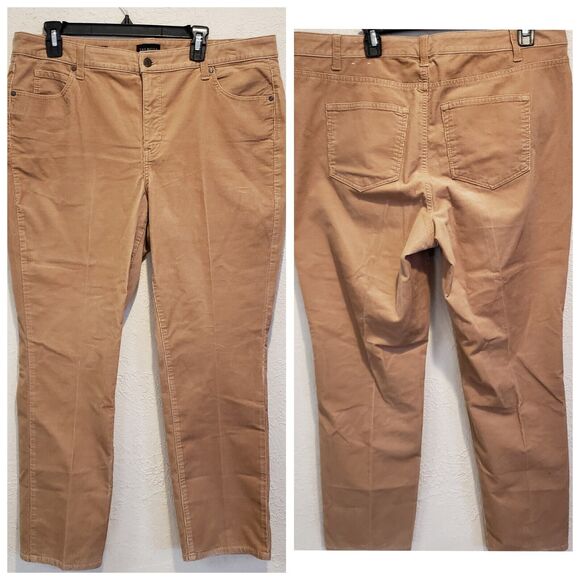 Talbots Pants Womens 14WP Brown Corduroy Straight Leg Autumn Festive Classic - Picture 1 of 10